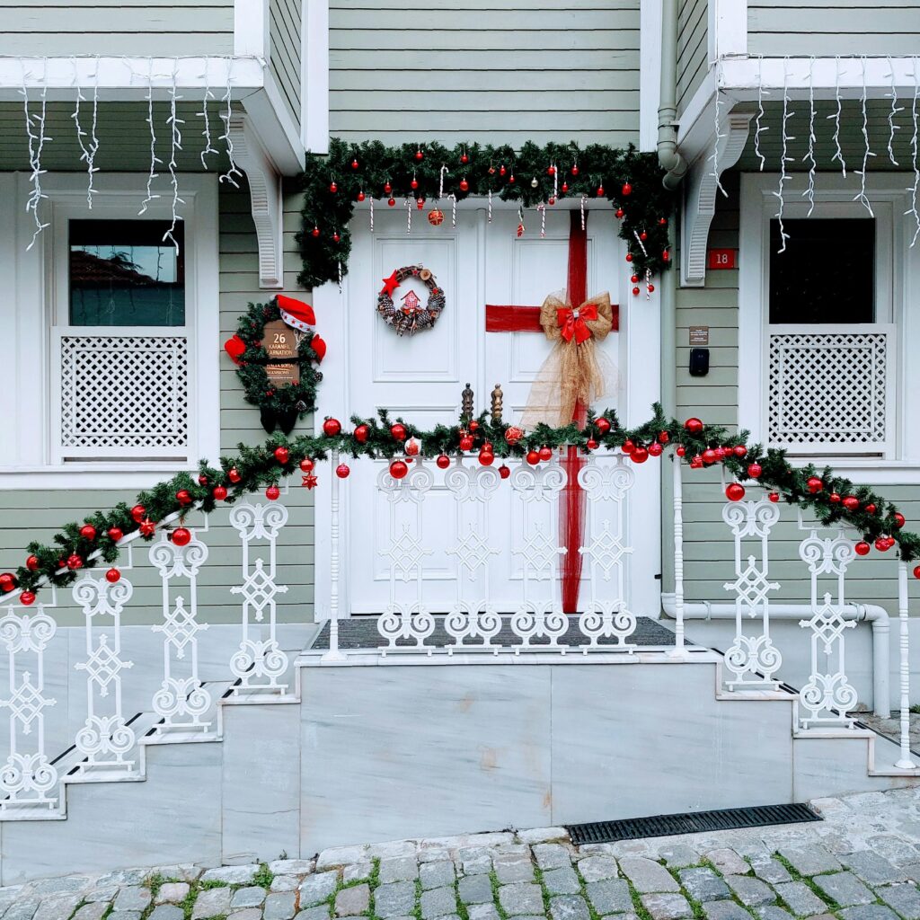 Beautifully christmas front Door decoration.